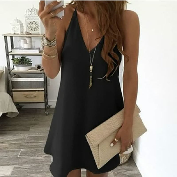 Chic Chiffon Party Dress-Black-S-State of Style