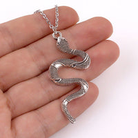 Chic Crystal Serpent Earrings | Snake-Inspired Glamour-Silver snake necklace-State of Style