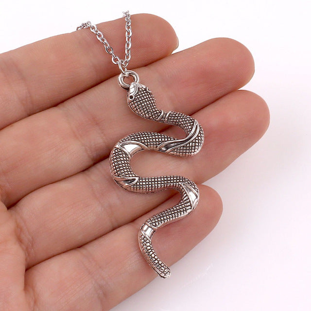 Chic Crystal Serpent Earrings | Snake-Inspired Glamour-Silver snake necklace-State of Style