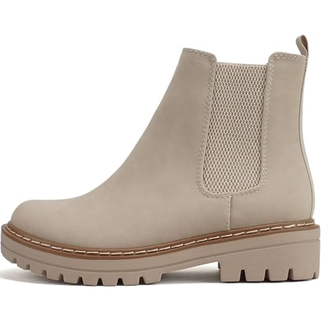Chic Low Heel Chelsea Ankle Boots - Kailey-Cream/Tan-3.5-State of Style