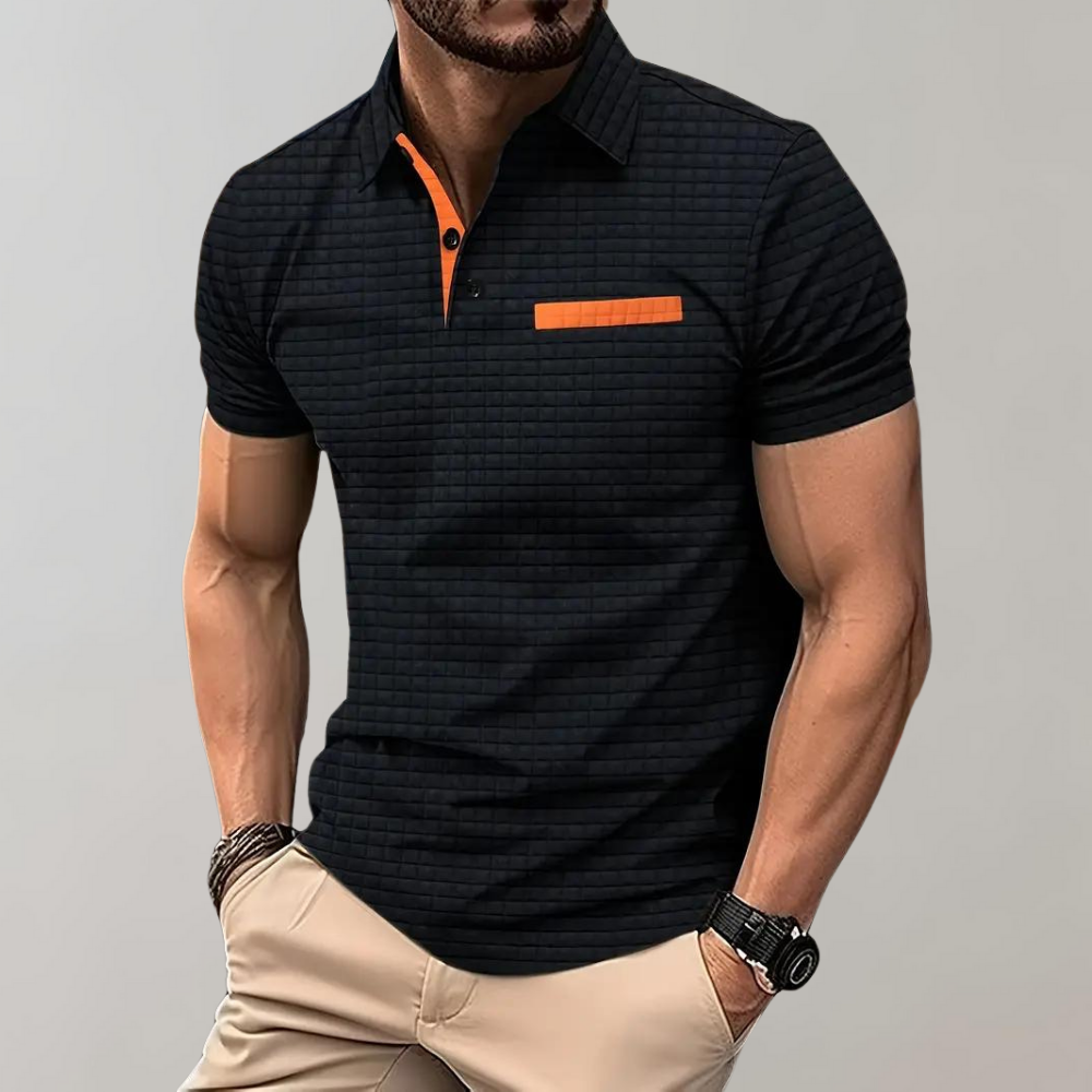 Chic Men's Polo Shirt - Classic Elegance-Black-S-State of Style
