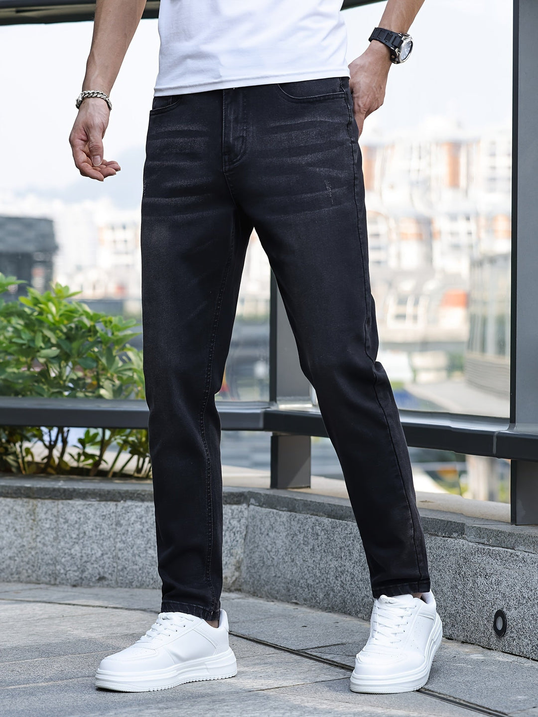 Chic Men's Streetwear Stretch Trousers - Milan-S-Light Blue-State of Style