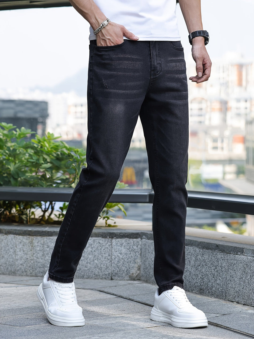 Chic Men's Streetwear Stretch Trousers - Milan-S-Light Blue-State of Style