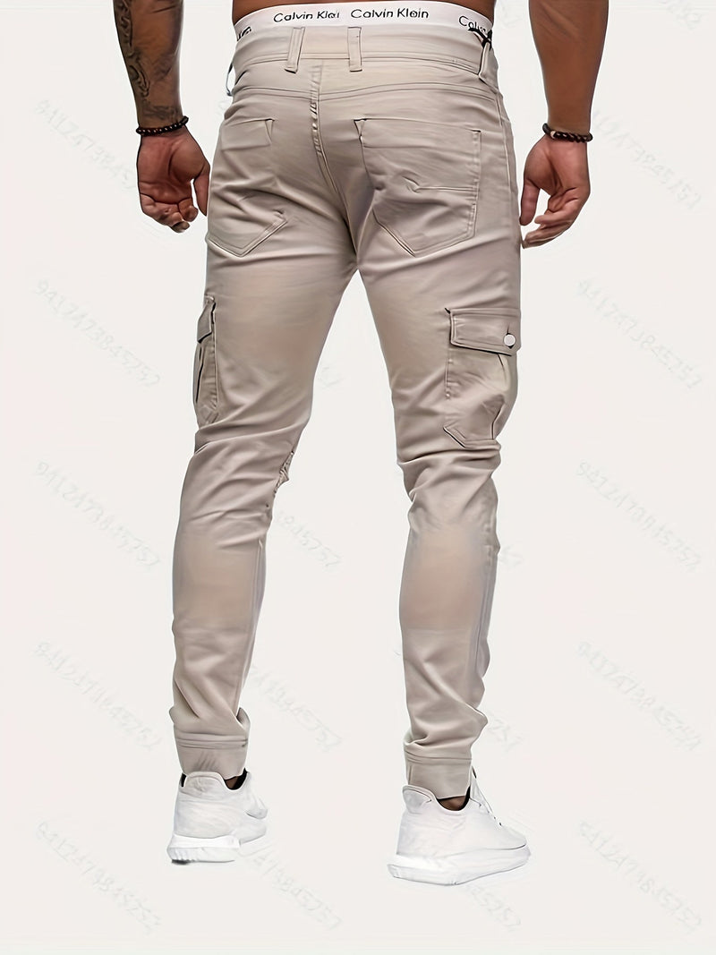 Chic Men's Stretch Trousers in Street Style - Daan-Beige-S-State of Style
