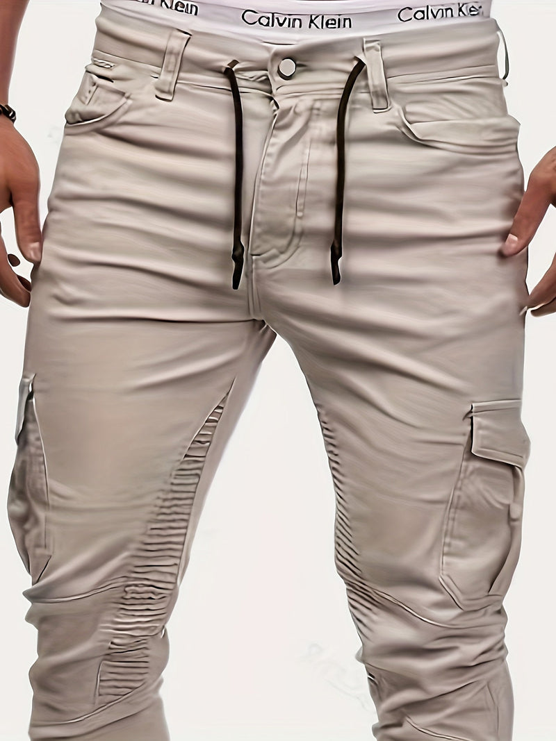 Chic Men's Stretch Trousers in Street Style - Daan-Beige-S-State of Style