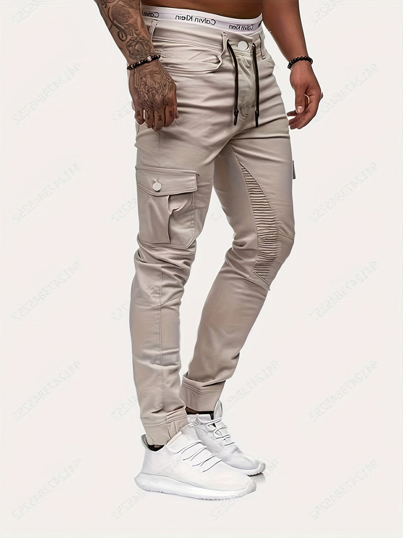 Chic Men's Stretch Trousers in Street Style - Daan-Beige-S-State of Style