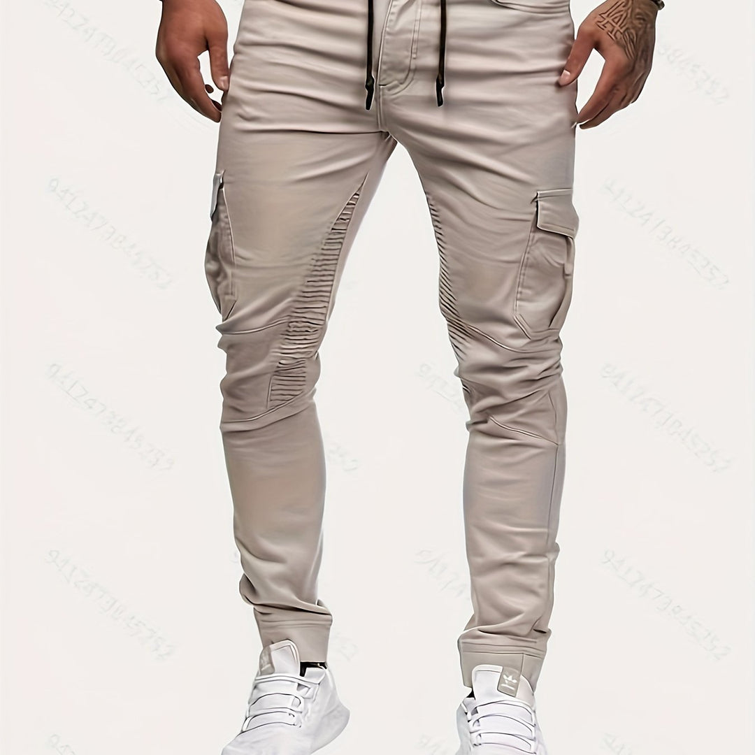 Chic Men's Stretch Trousers in Street Style - Daan-Beige-S-State of Style