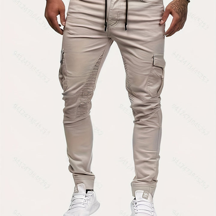 Chic Men's Stretch Trousers in Street Style - Daan-Beige-S-State of Style
