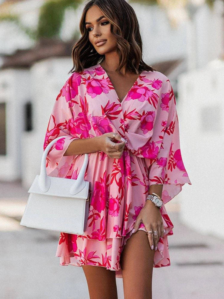 Chic Mini Dress | Elegant and Comfortable-Orange & Pink-S-State of Style