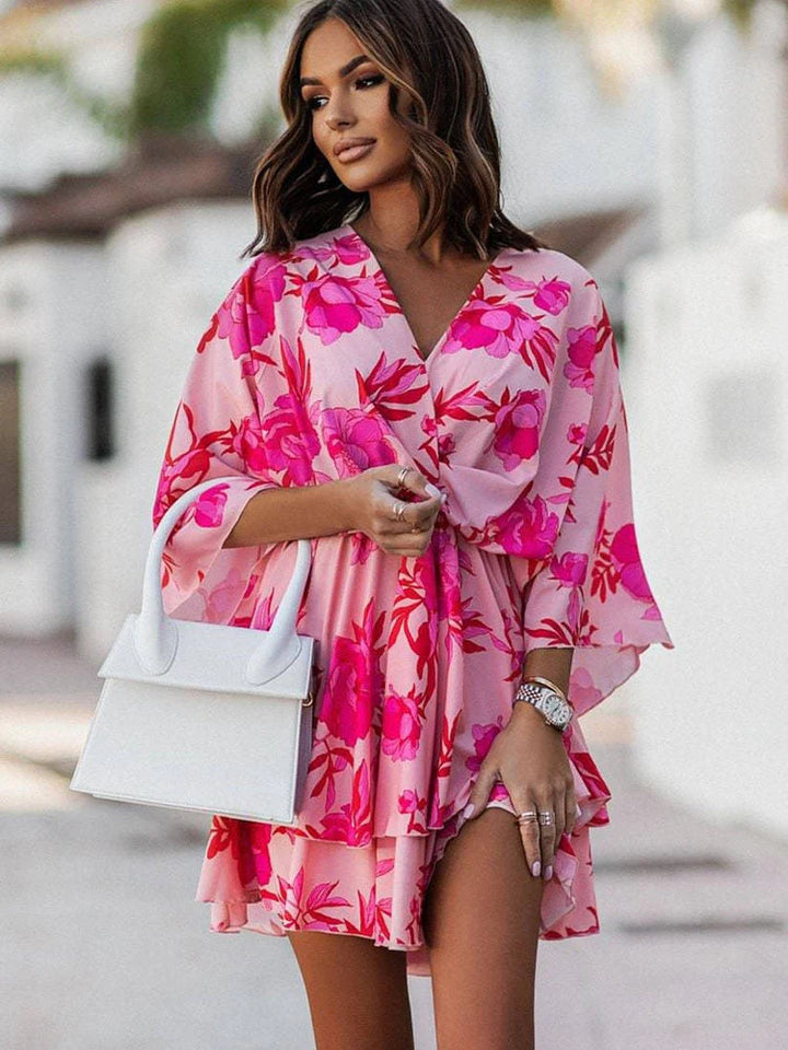 Chic Mini Dress | Elegant and Comfortable-Orange & Pink-S-State of Style