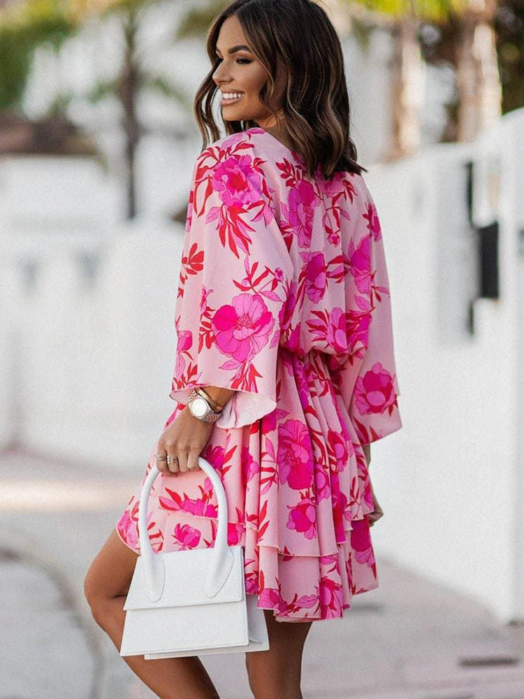Chic Mini Dress | Elegant and Comfortable-Orange & Pink-S-State of Style
