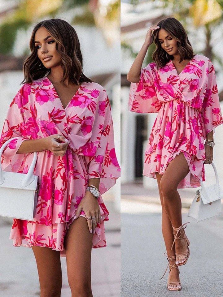 Chic Mini Dress | Elegant and Comfortable-Orange & Pink-S-State of Style