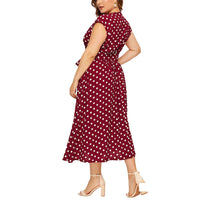 Chic Printed Midi Dress – Effortless Elegance & Comfort-Red-2XL-State of Style