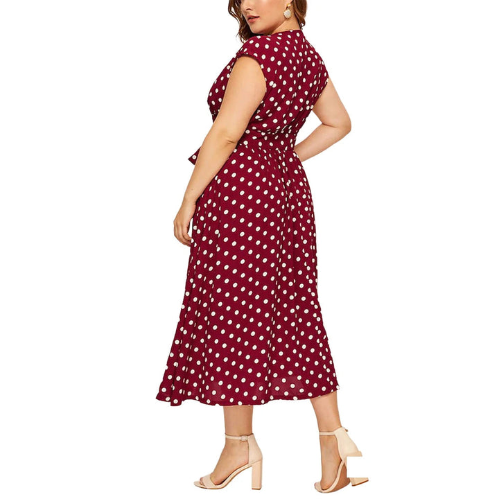 Chic Printed Midi Dress – Effortless Elegance & Comfort-Red-2XL-State of Style