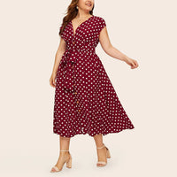 Chic Printed Midi Dress – Effortless Elegance & Comfort-Red-2XL-State of Style