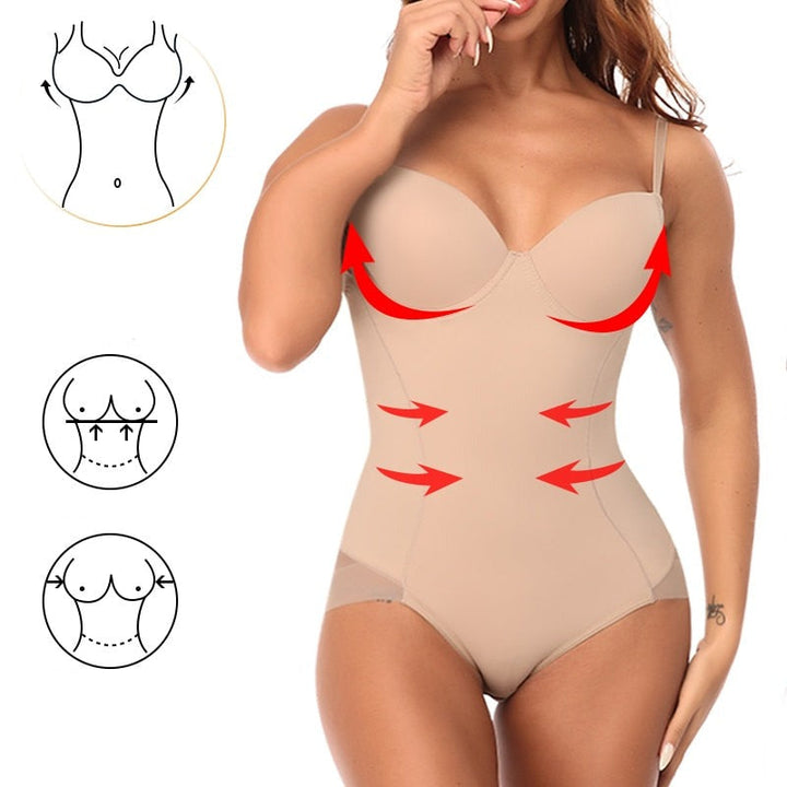 Chic Slimming Shapewear Bodysuit - Élise-Beige-S-State of Style