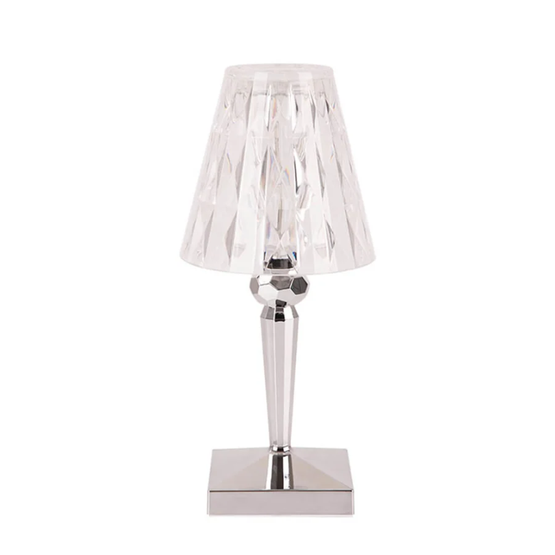 Chic Table Lamp with Crystal Design - CrystalLuxe-Silver-State of Style