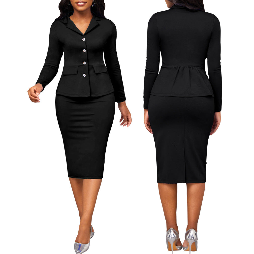Chic Two-Piece Ladies Suit - Elena-Black-S-State of Style