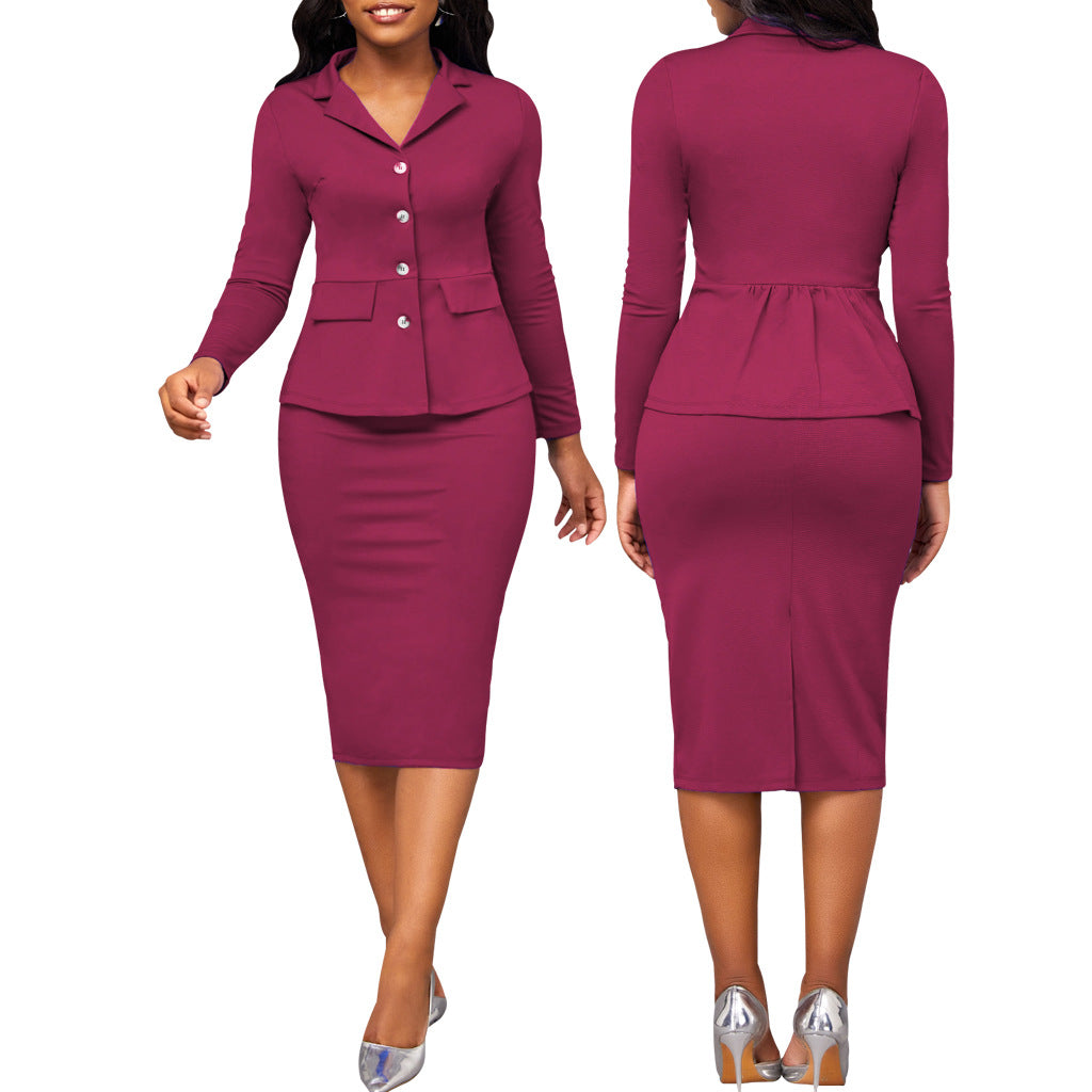 Chic Two-Piece Ladies Suit - Elena-Pink-S-State of Style