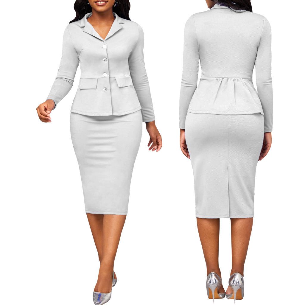 Chic Two-Piece Ladies Suit - Elena-White-S-State of Style