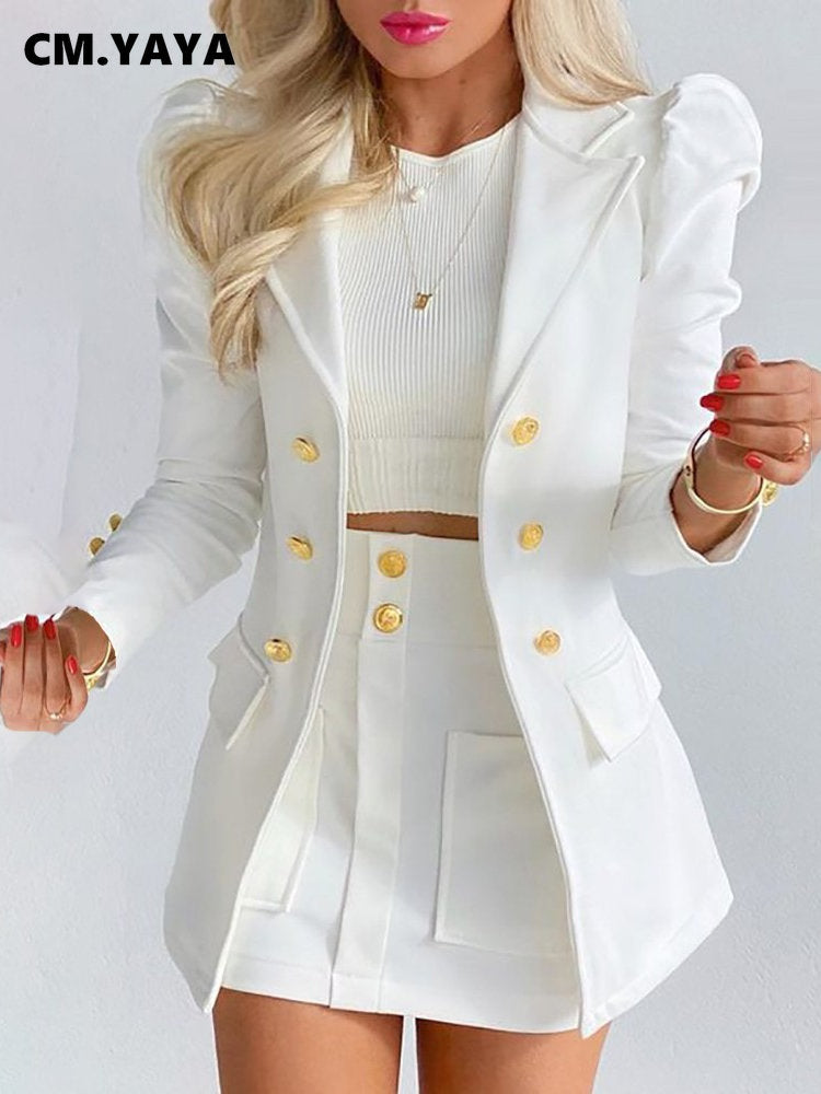 Chic Two-Piece Set | Blazer and Skirt | Elegant Office Wear-Purple-S-State of Style