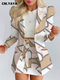 Chic Two-Piece Set | Blazer and Skirt | Elegant Office Wear-Purple-S-State of Style