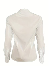 Chic White Women's Blouse with Gold Buttons – Isalie-S-State of Style