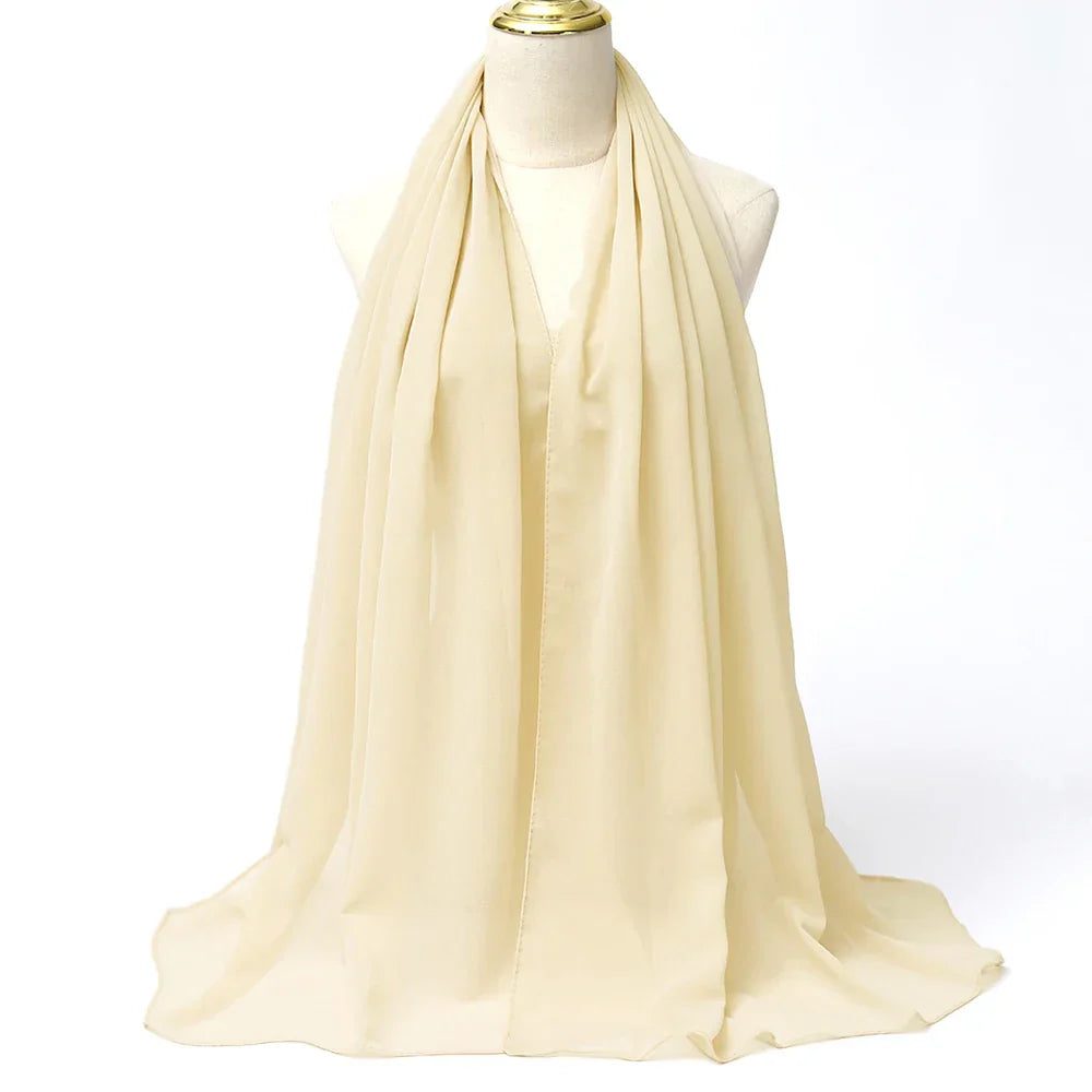 Chiffon Hijab Scarf – Leilani-Cream-State of Style
