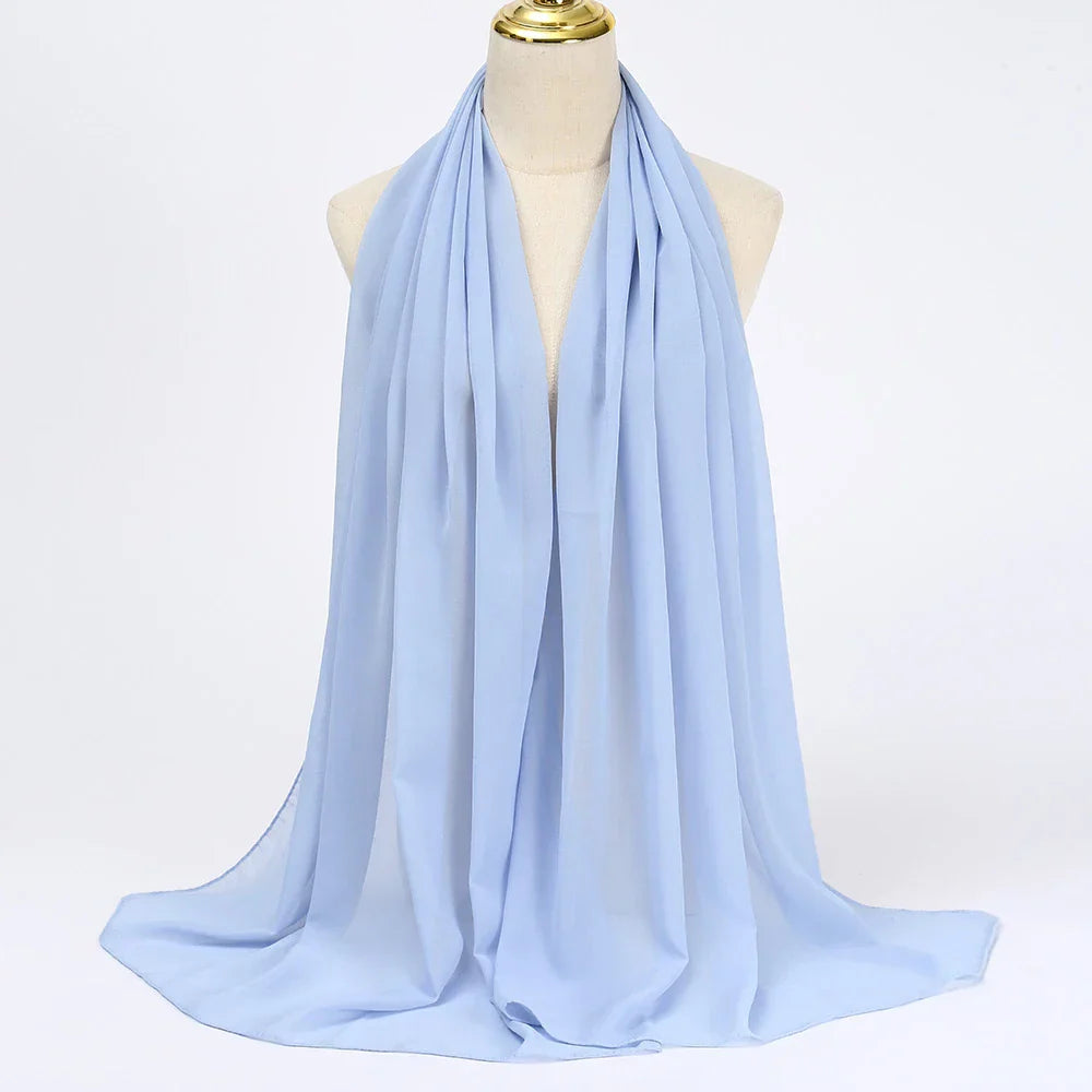 Chiffon Hijab Scarf – Leilani-Light blue-State of Style