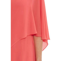 Chiffon Midi Dress with Batwing Sleeves in Plus Sizes-Red-3XL-State of Style