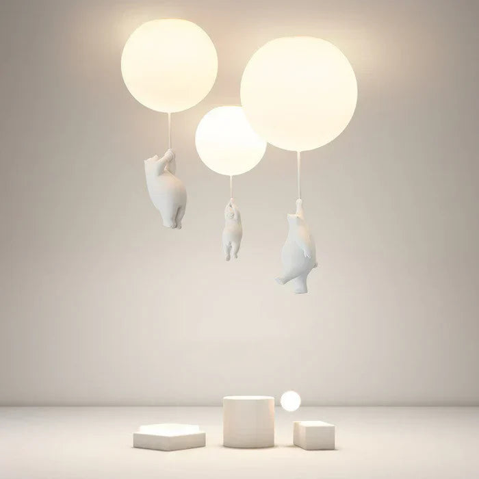 Children's Ceiling Lamp with Bear and Balloon - CloudBear-15 cm-A-Warm White-State of Style