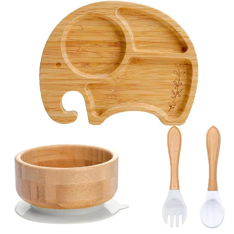 Children's Dinnerware Set with Suction Base - EcoFeast-Lamb White-State of Style
