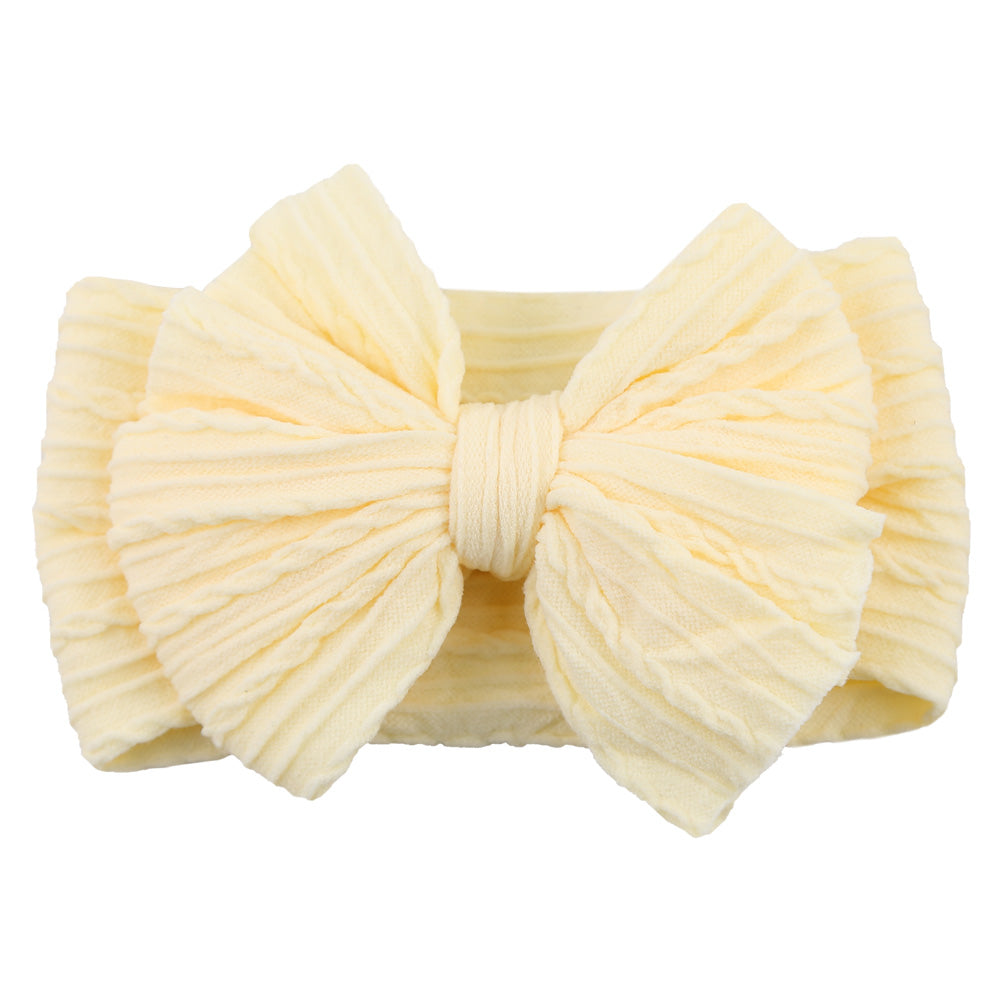 Children's Nylon Headband with Bow-Beige-State of Style