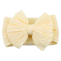 Children's Nylon Headband with Bow-Beige-State of Style