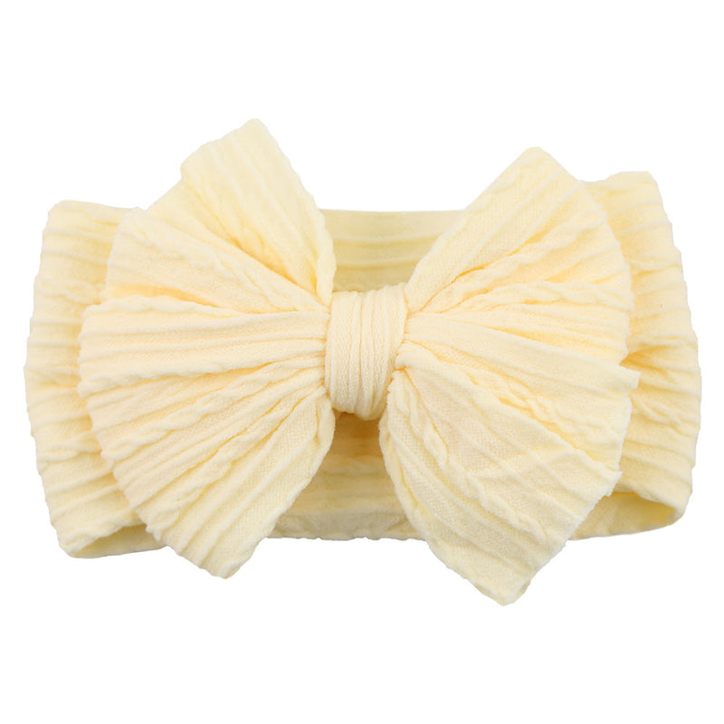Children's Nylon Headband with Bow-Beige-State of Style