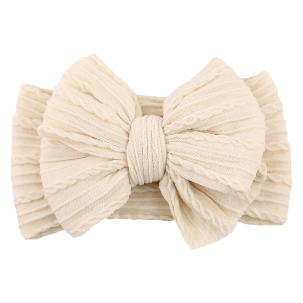 Children's Nylon Headband with Bow-Ivory-State of Style