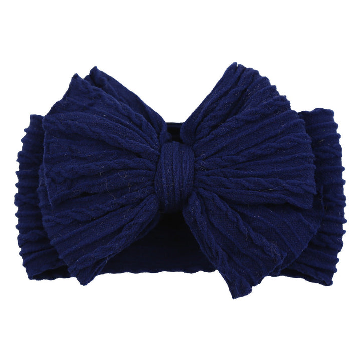 Children's Nylon Headband with Bow-Marine blue-State of Style