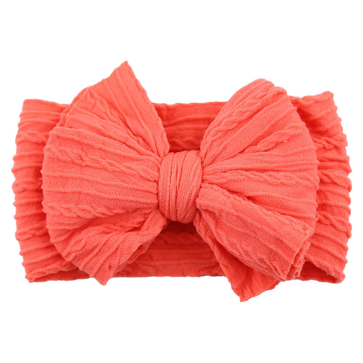 Children's Nylon Headband with Bow-Peach-State of Style