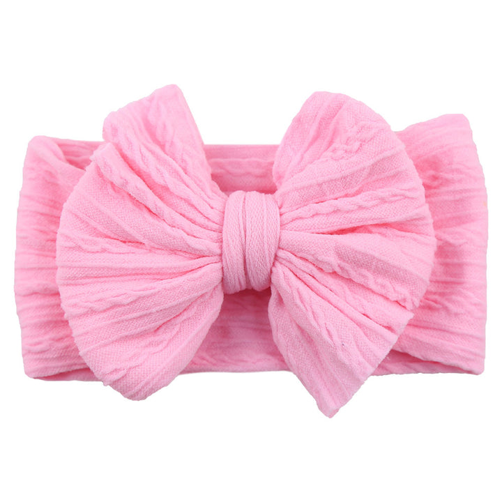 Children's Nylon Headband with Bow-Pink-State of Style