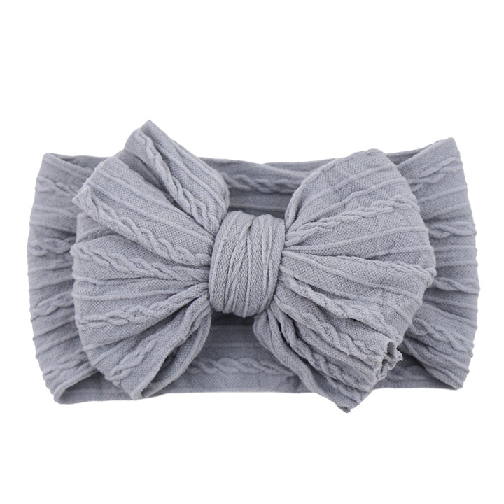 Children's Nylon Headband with Bow-Silver-State of Style