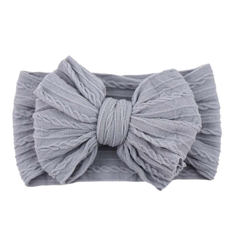 Children's Nylon Headband with Bow-Silver-State of Style