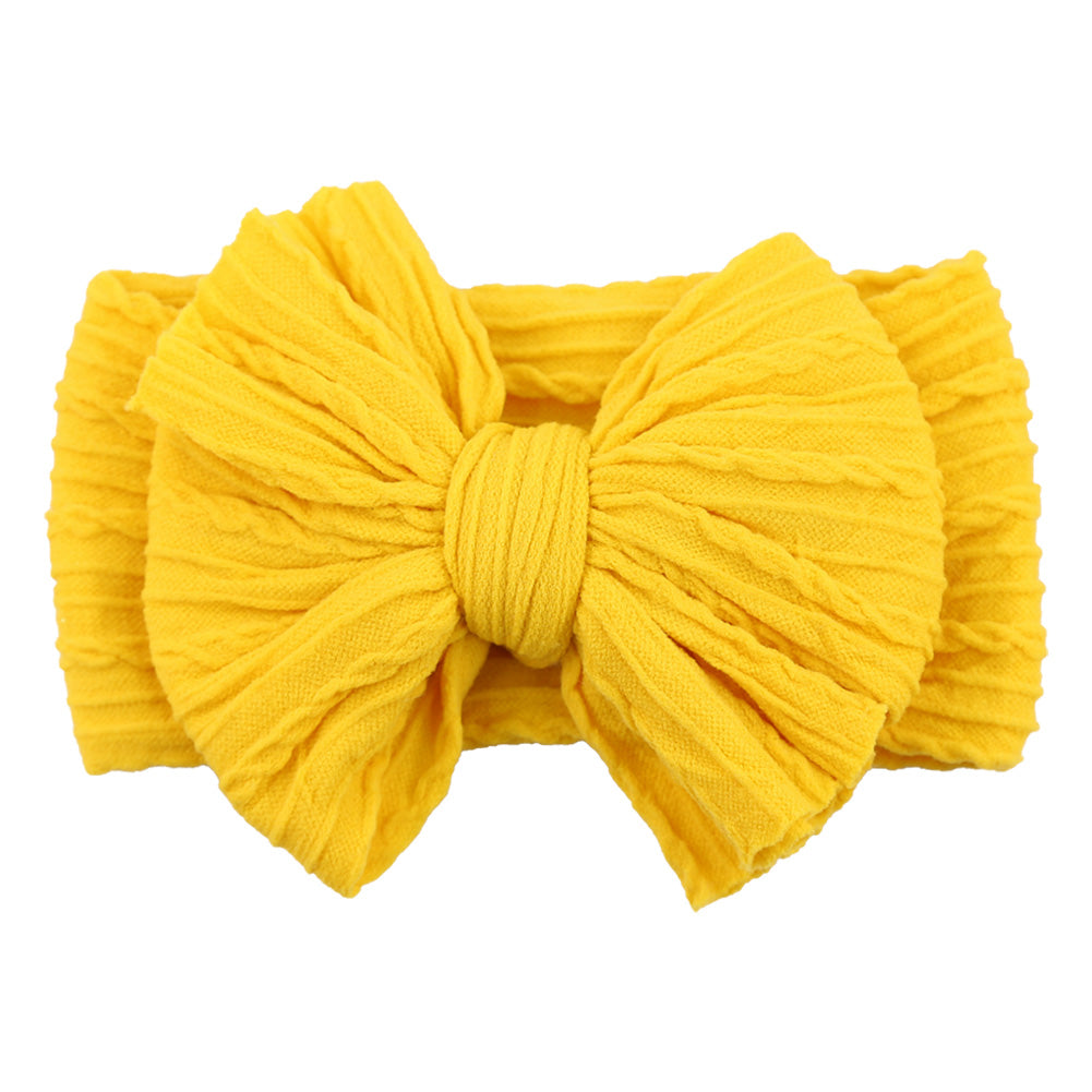 Children's Nylon Headband with Bow-Yellow-State of Style