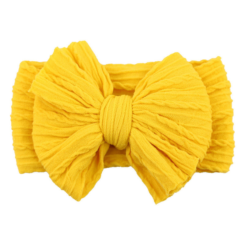 Children's Nylon Headband with Bow-Yellow-State of Style