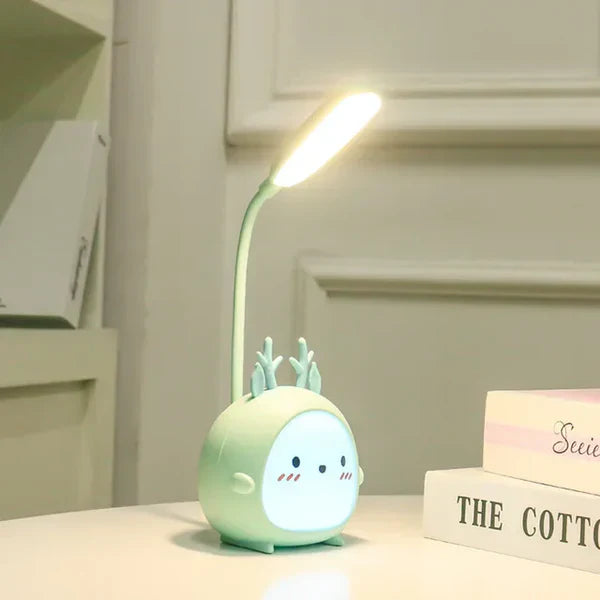 Children's reading lamp with eye protection and USB night light - BrightBuddy-Blue Deer-State of Style