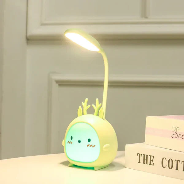 Children's reading lamp with eye protection and USB night light - BrightBuddy-Green Deer-State of Style