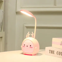 Children's reading lamp with eye protection and USB night light - BrightBuddy-Pink Deer-State of Style