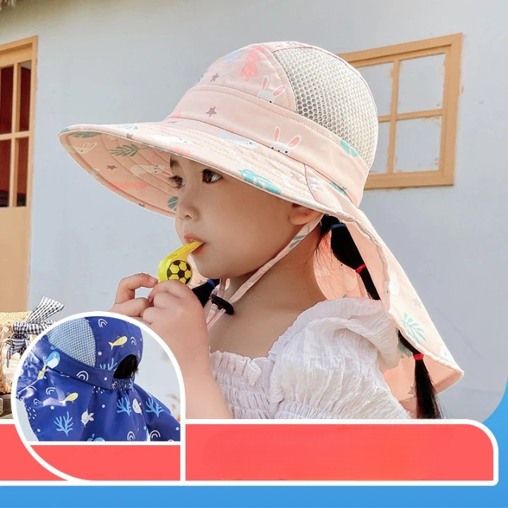 CHILDREN'S SUN HAT WITH UPF 50+ - WIDE BRIM AND ADJUSTABLE CHIN STRAP-Beige-State of Style