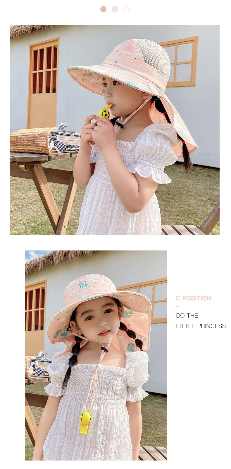 CHILDREN'S SUN HAT WITH UPF 50+ - WIDE BRIM AND ADJUSTABLE CHIN STRAP-Pink-State of Style