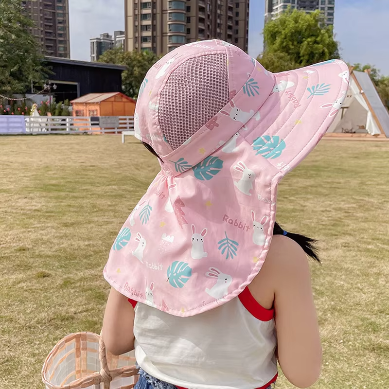 CHILDREN'S SUN HAT WITH UPF 50+ - WIDE BRIM AND ADJUSTABLE CHIN STRAP-Pink-State of Style