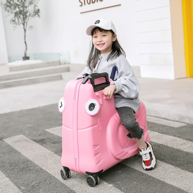 Child's seat suitcase with scooter function – Naples-Pink-M (65 L)-State of Style